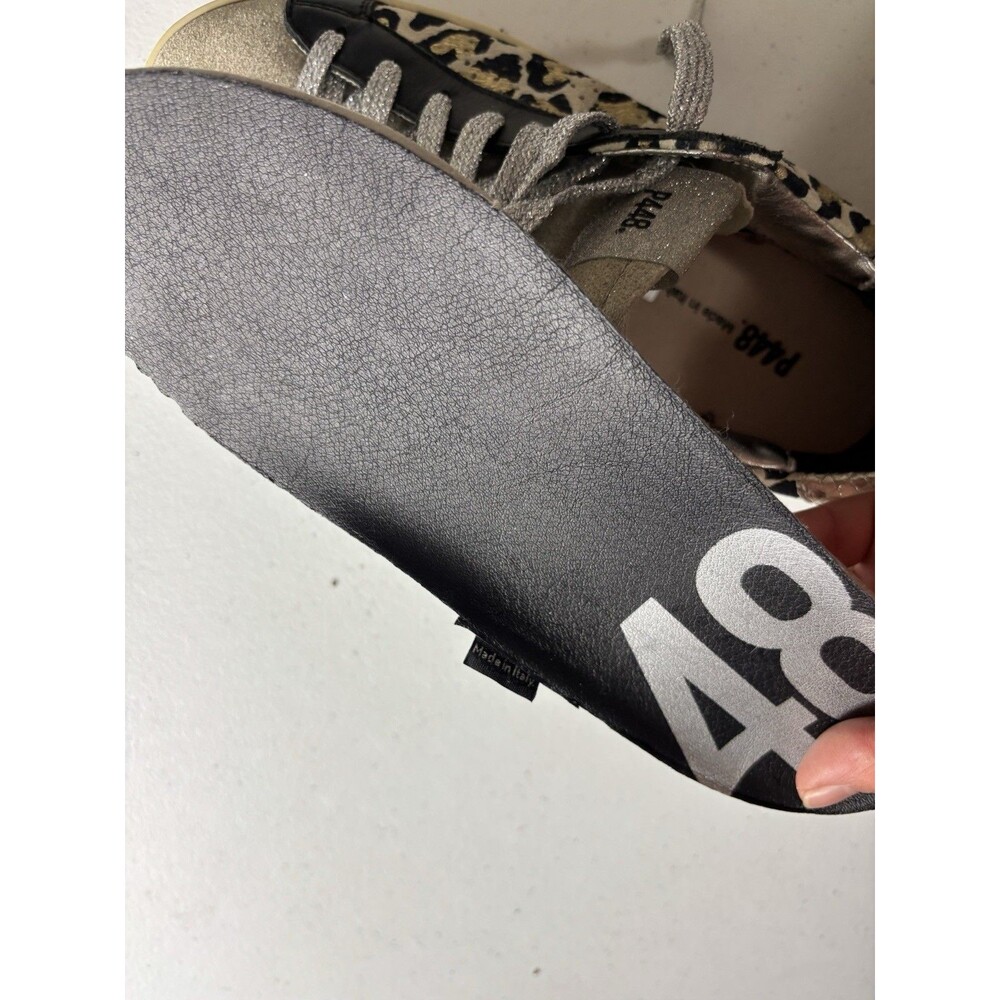 P448 Womens Leopard Print Lace Up Low Top You Can Surf Later Sneakers 37 - Picture 12 of 14